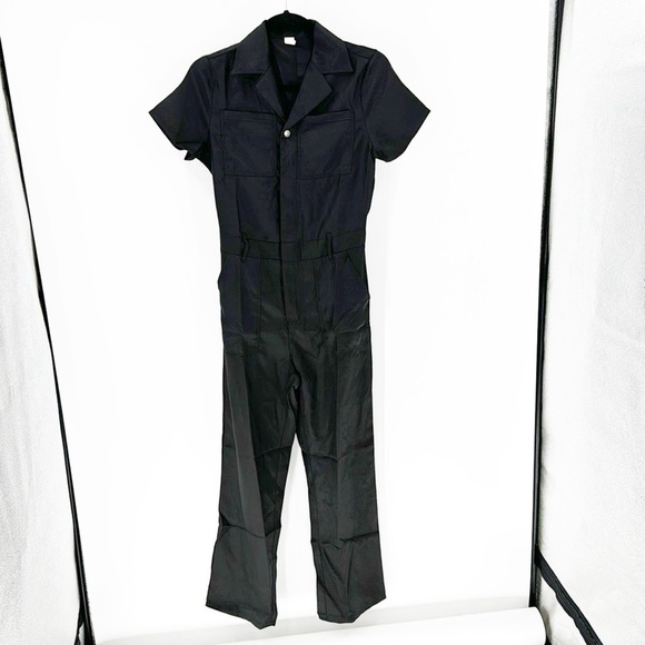No Brand black polyester jumpsuit versatile artsy casual lightweight new - Picture 1 of 11